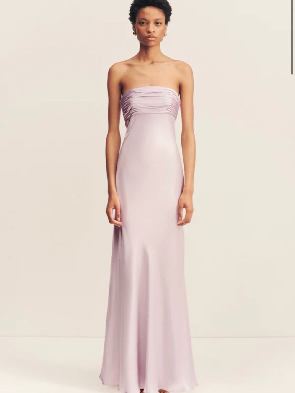 Shona Joy Satin Lilac Strapless Prom Gown